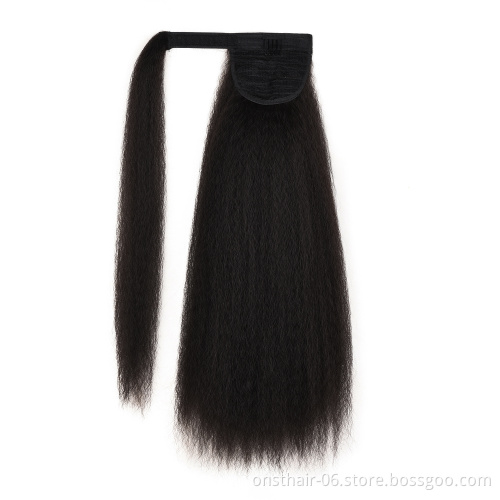 MYZYR Long Straight P onytail Clip In Hair Tail False Hair With Hairpins Women 22Inch Synthetic P ony Tail Hair Extension